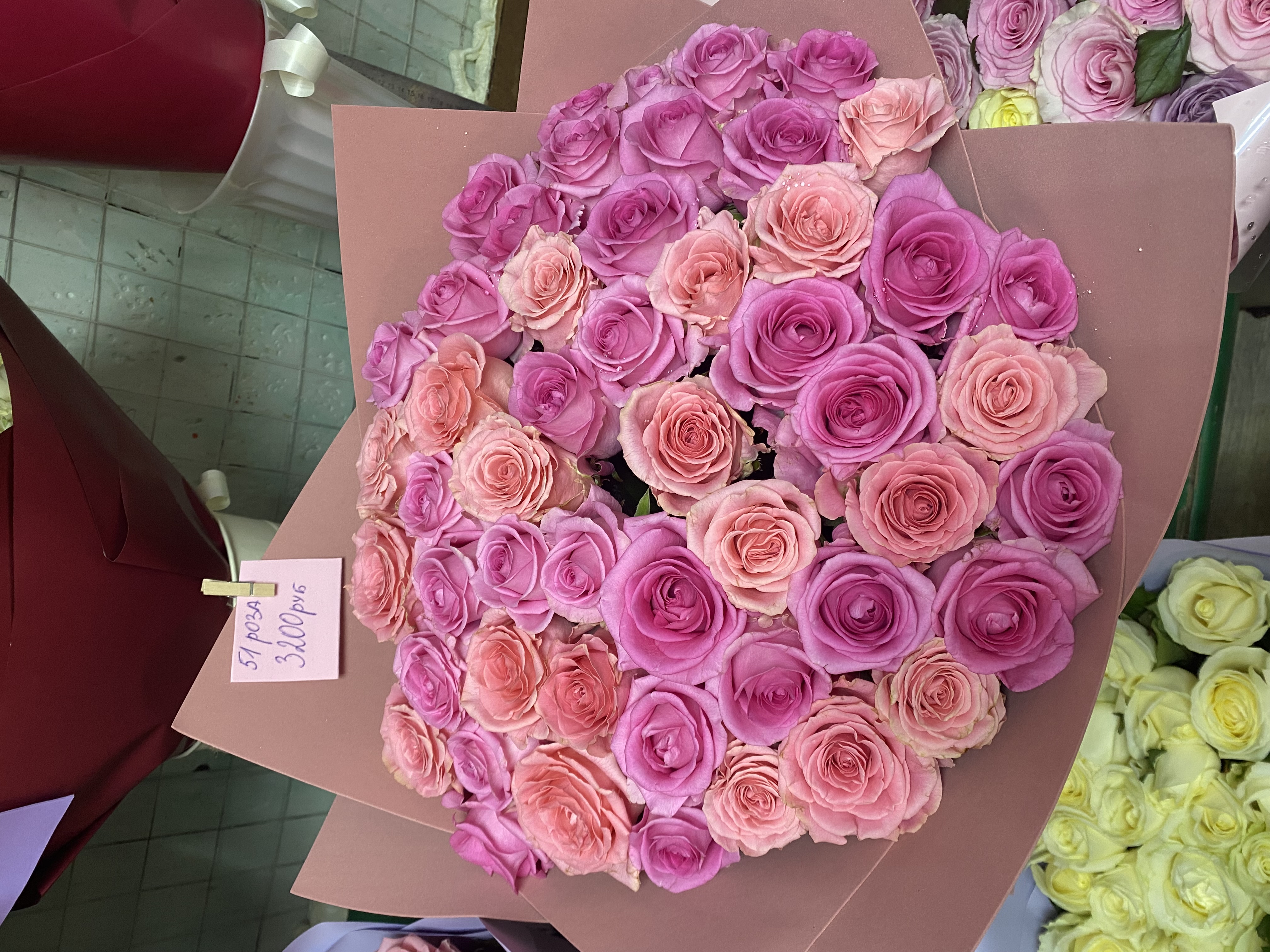 Букет 51 роза, 50 сантиметров