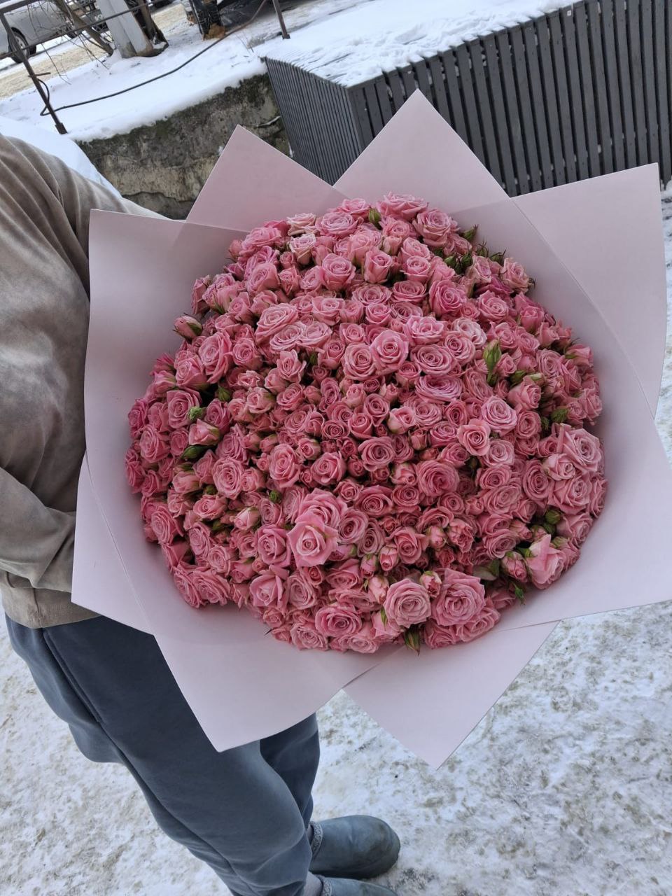 Букет из роз 101 роза, 40 сантиметров