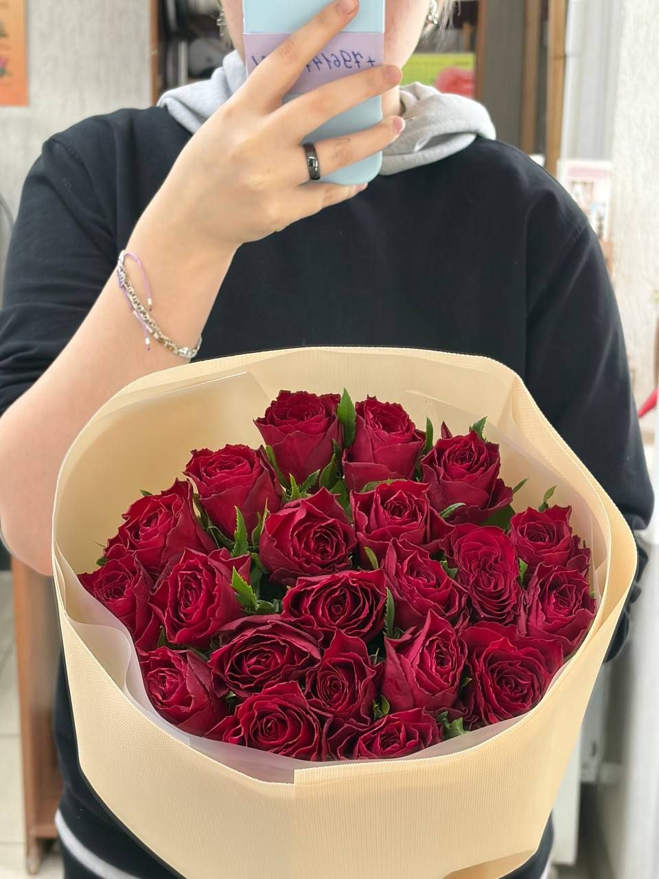 21 роза 40 сантиметров