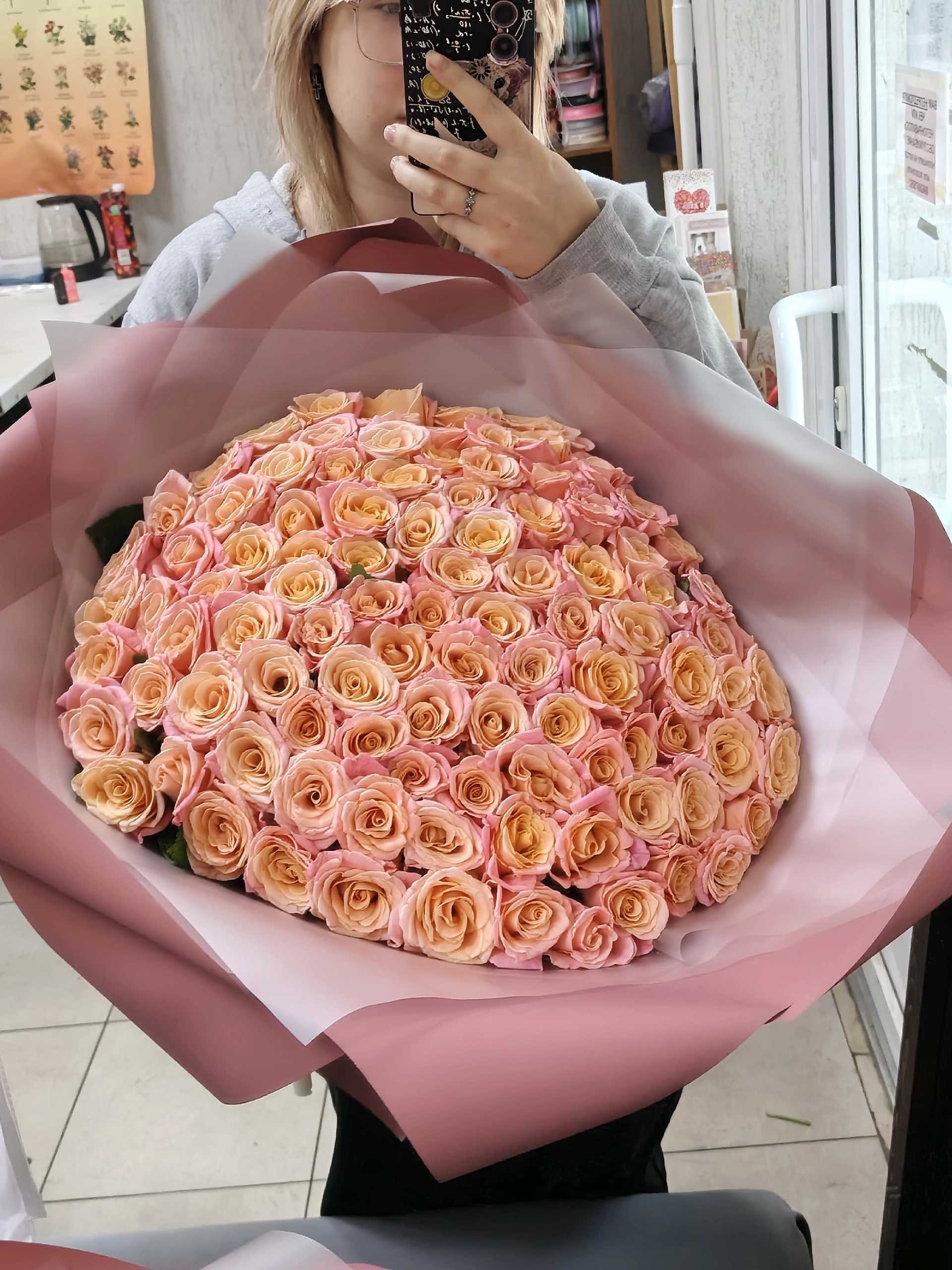 101 роза 40 сантиметров