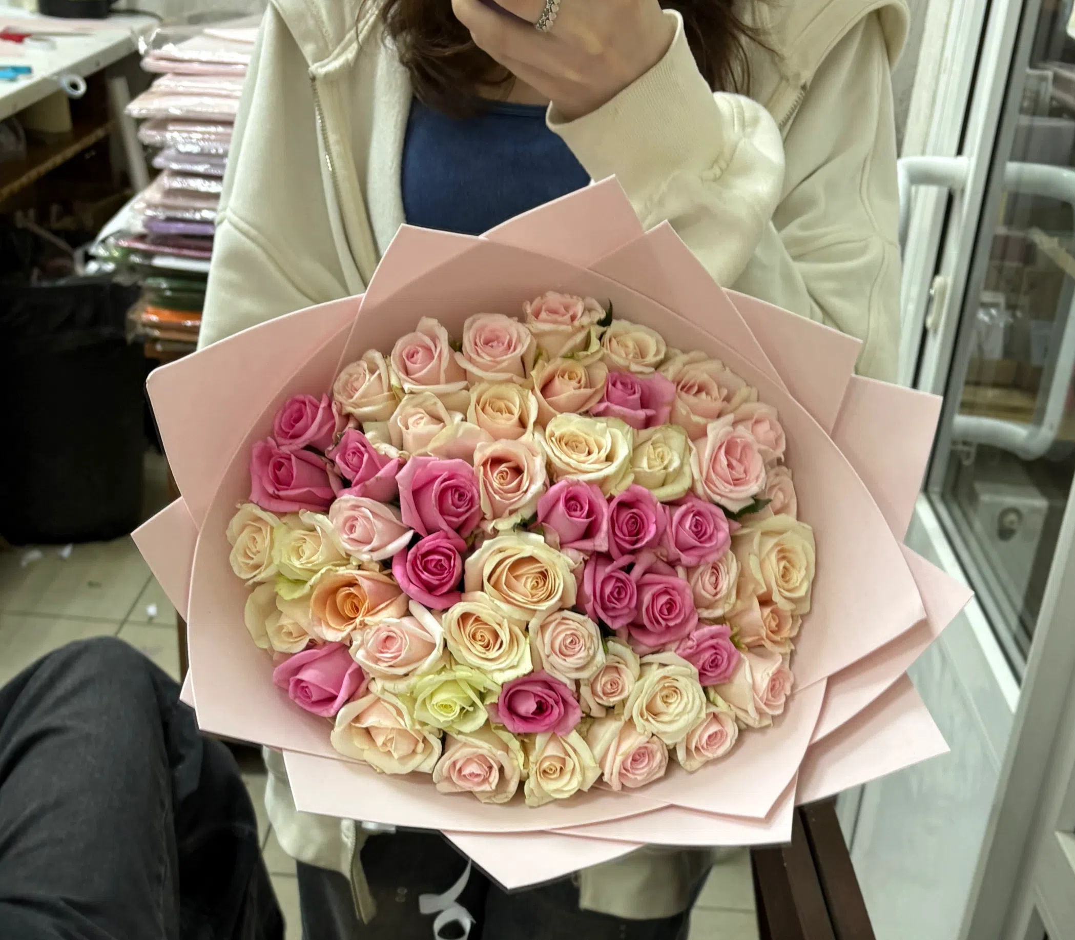51 роза 30 сантиметров