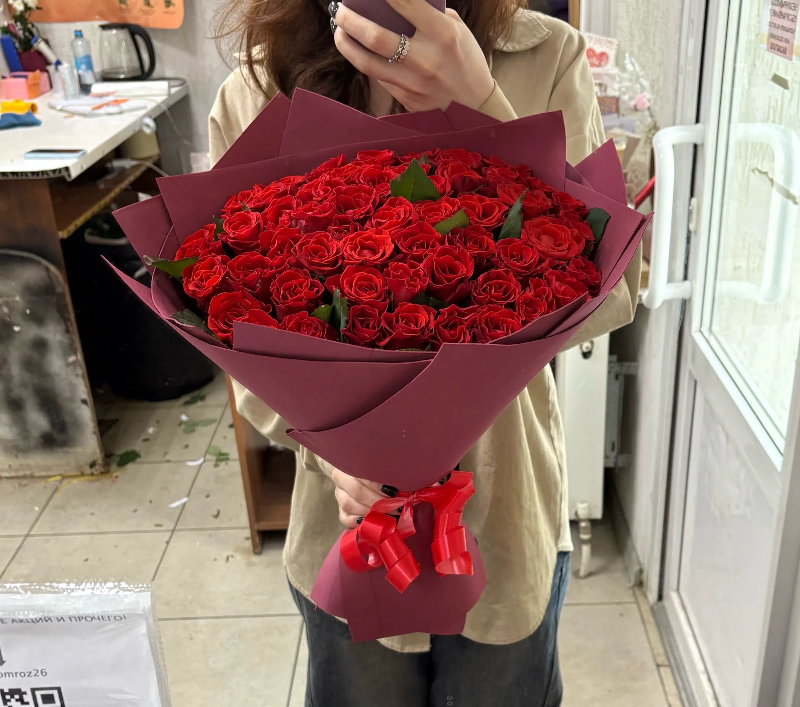 51 роза 40 сантиметров