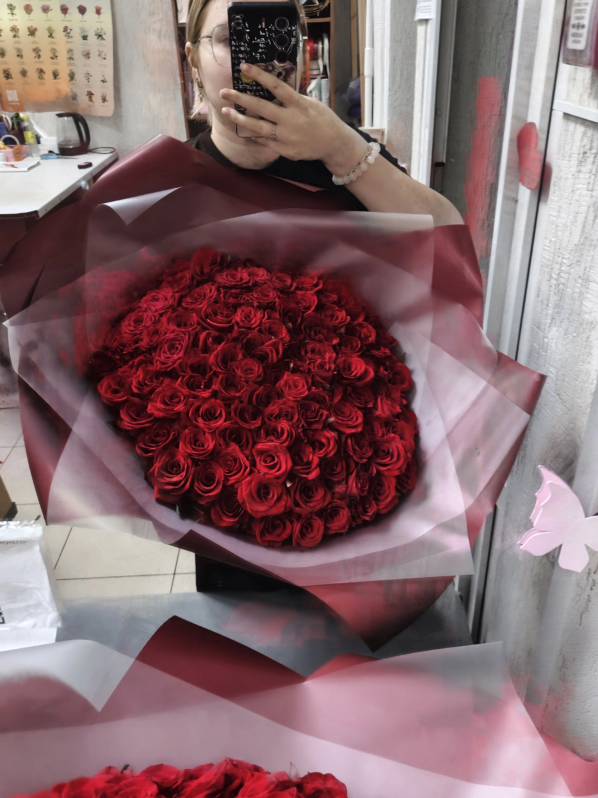 101 роза 40 сантиметров